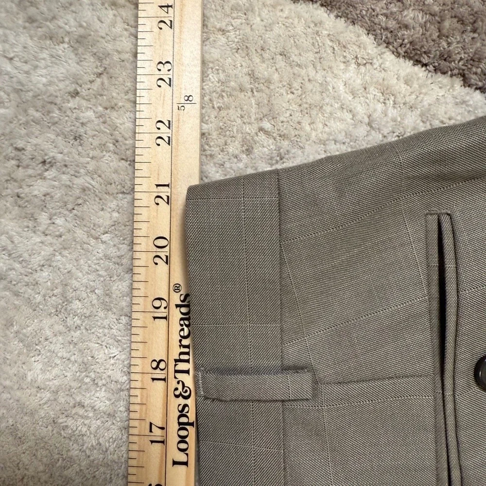 Lauren Ralph Lauren Mens 42x32 Taupe Brown Glen Plaid Dress Pants Flat Front
